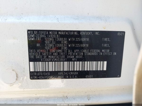 2021 TOYOTA RAV4 HYBRID LIMITED