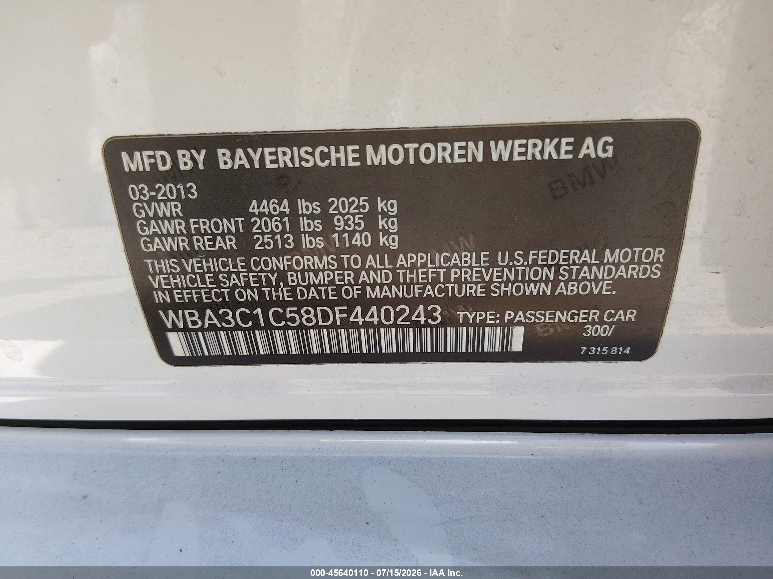 2013 BMW 328I