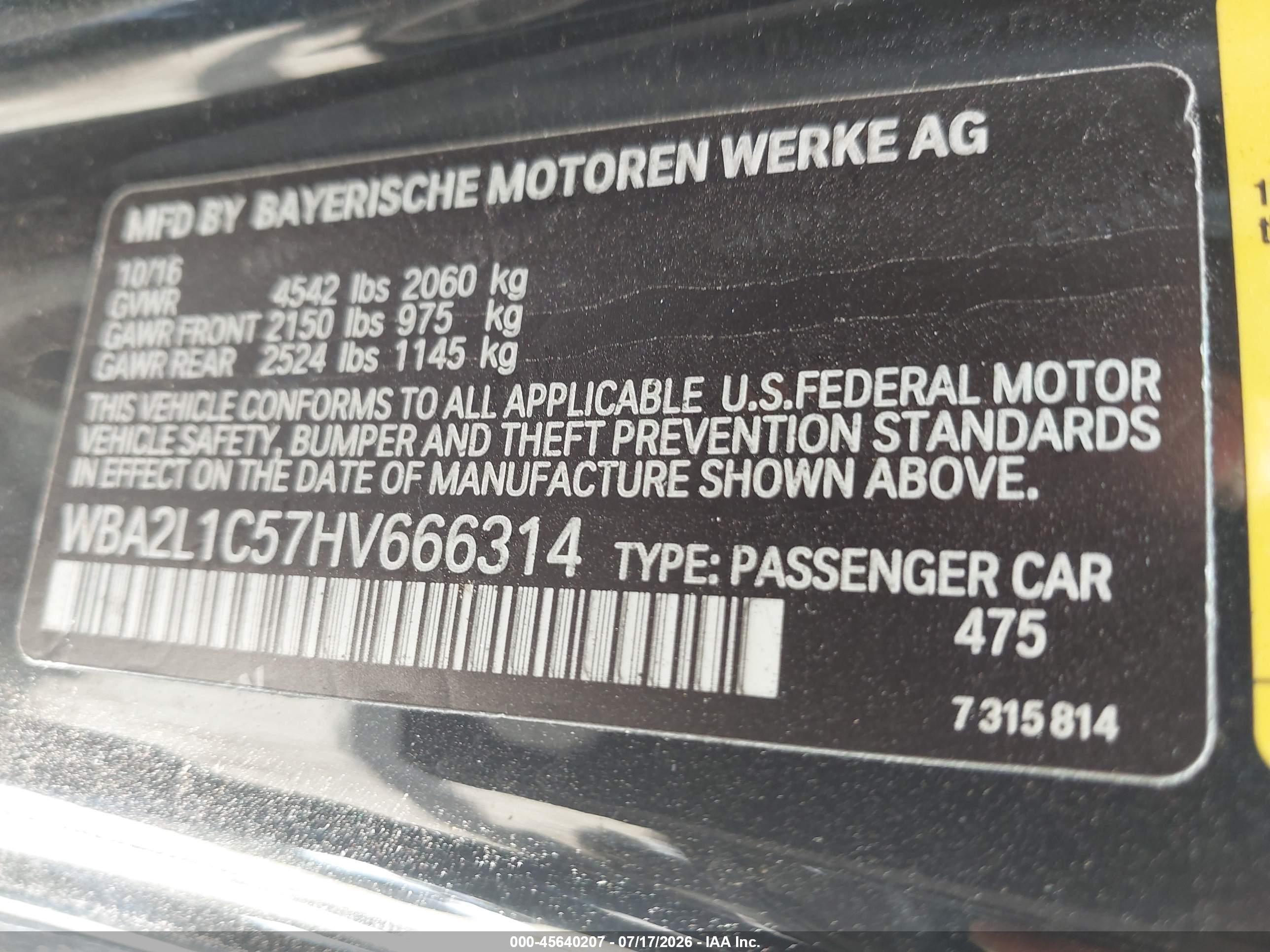 2017 BMW M240I