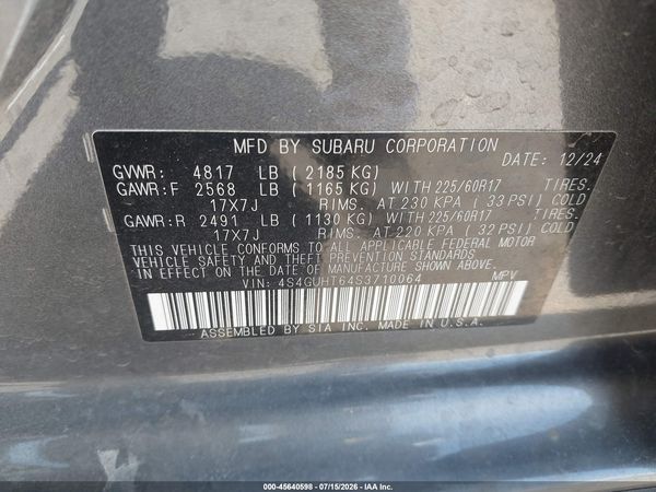 2025 SUBARU CROSSTREK WILDERNESS