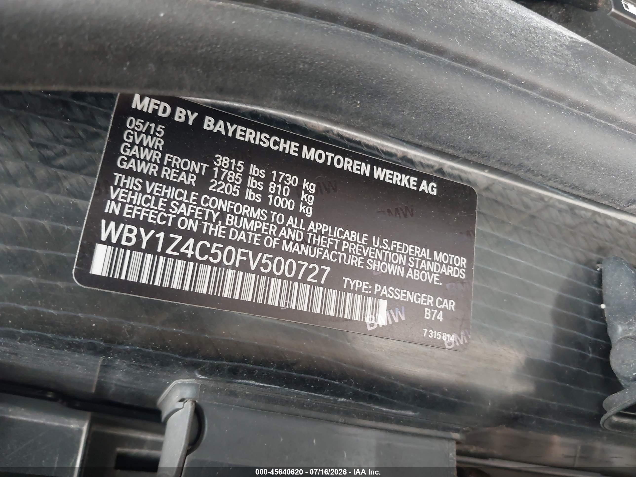 2015 BMW I3 Range Extender