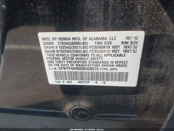 2013 HONDA PILOT TOURING