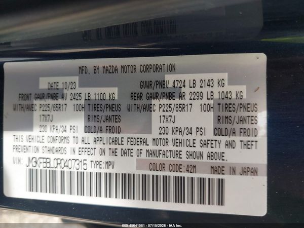 2024 MAZDA CX-5 2.5 S SELECT
