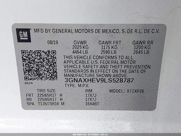 2020 CHEVROLET EQUINOX FWD LS — I9