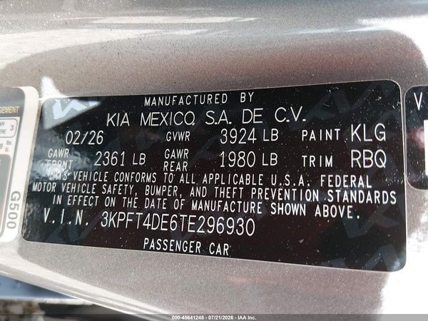 2026 KIA K4 LXS