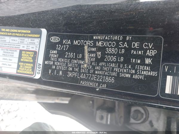 2018 KIA FORTE S