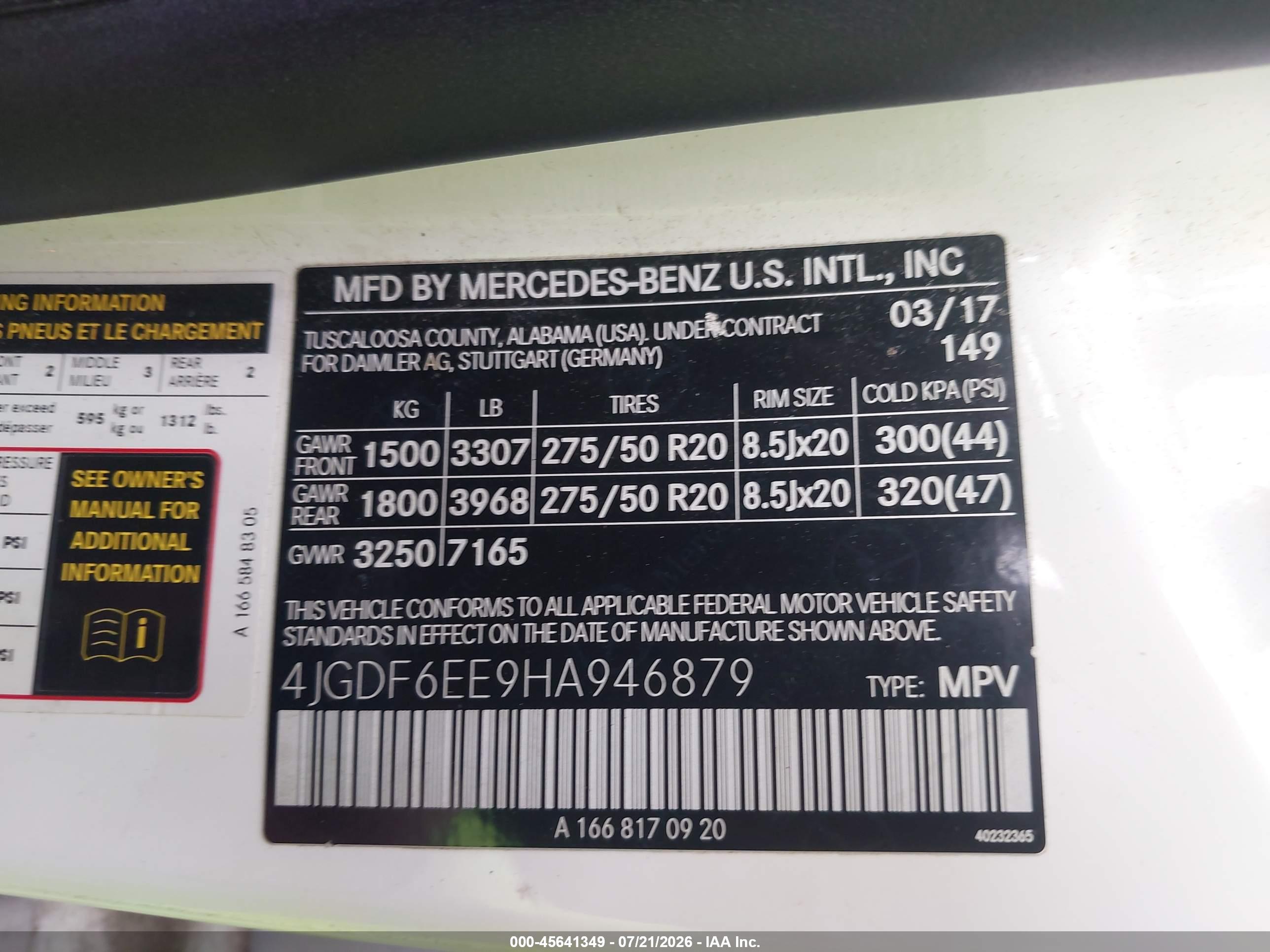 2017 MERCEDES-BENZ GLS 450 4MATIC