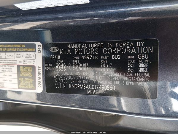 2018 KIA SPORTAGE LX