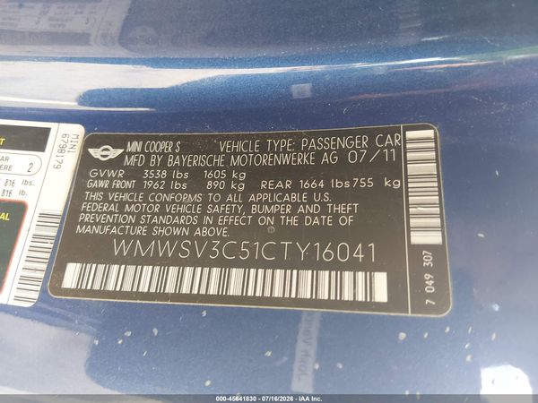 2012 MINI COOPER S