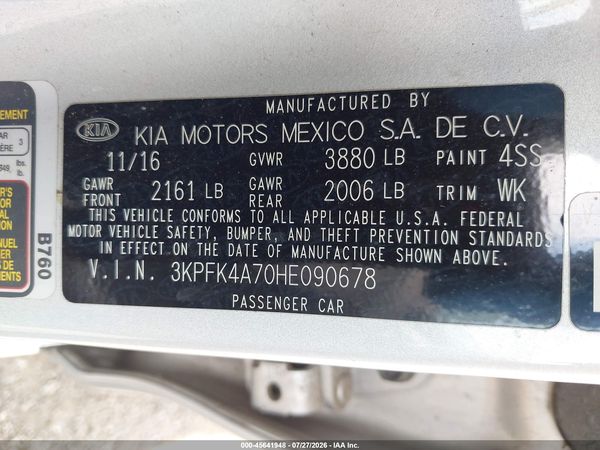 2017 KIA FORTE LX