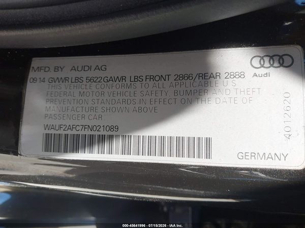2015 AUDI S6 4.0T
