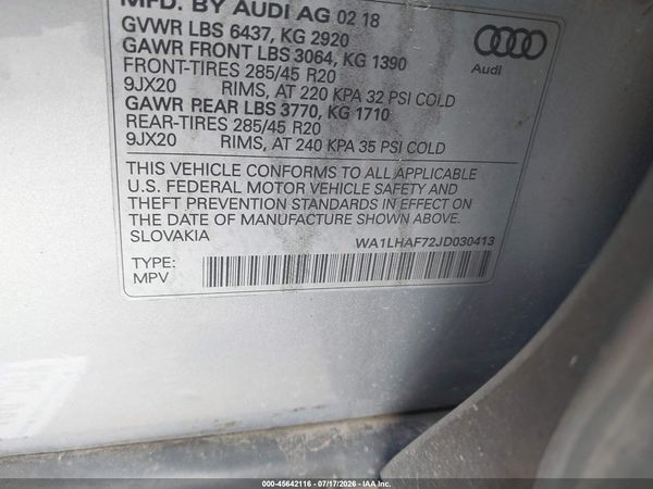 2018 AUDI Q7 2.0T PREMIUM