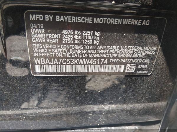 2019 BMW 5 SERIES 530I XDRIVE — I9