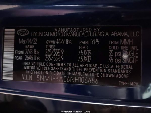 2022 HYUNDAI TUCSON LIMITED