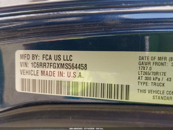 2021 RAM 1500 CLASSIC TRADESMAN  4X4 6'4 BOX