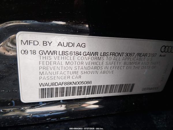 2019 AUDI A8 L 55