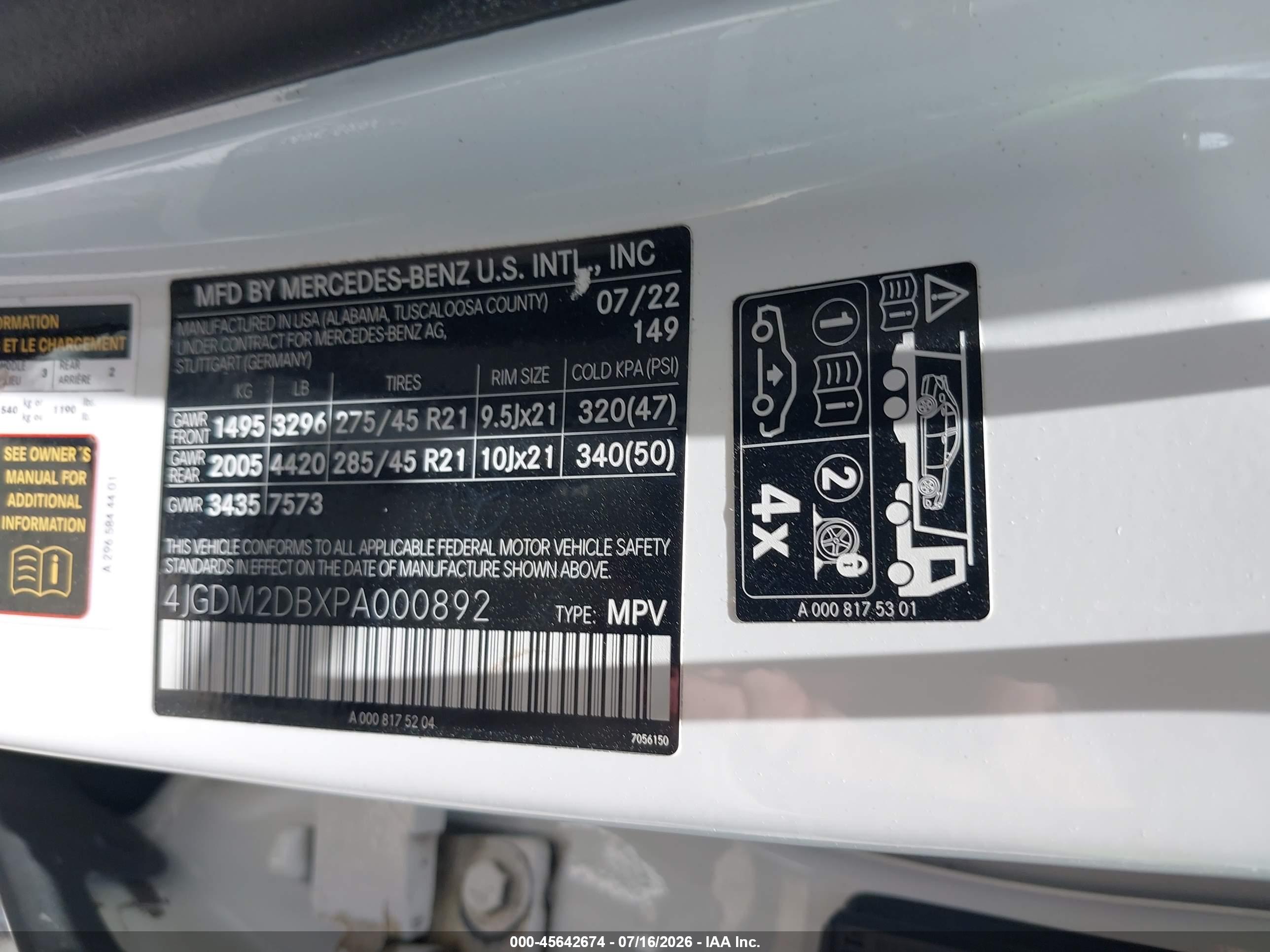 2023 MERCEDES-BENZ EQS 450+ SUV EQS450+