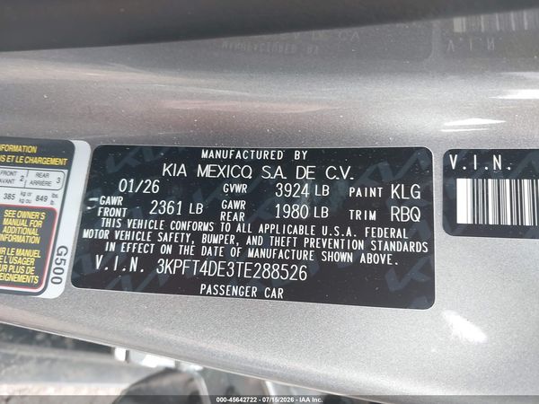 2026 KIA K4 LXS
