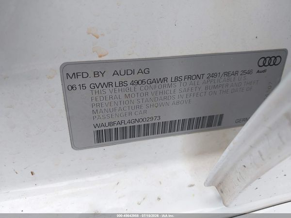 2016 AUDI A4 PREMIUM