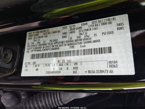 2024 FORD F-150 TREMOR