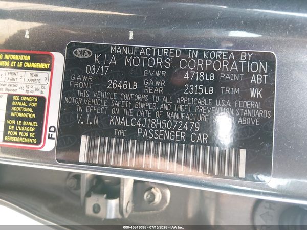 2017 KIA CADENZA TECHNOLOGY