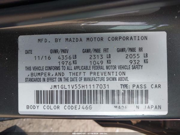 2017 MAZDA MAZDA6 TOURING