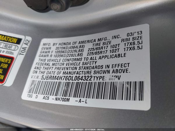 2013 HONDA CR-V EX-L