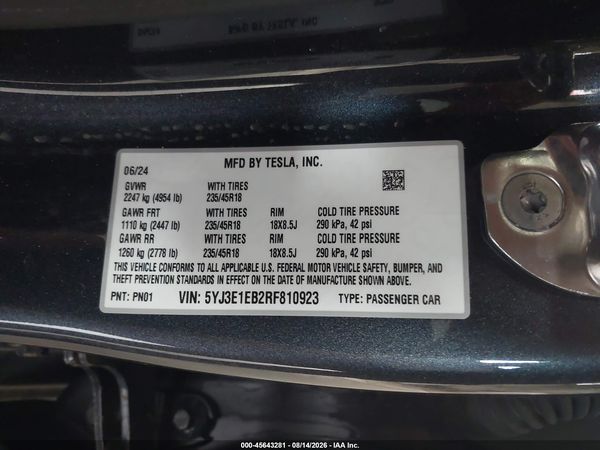2024 TESLA MODEL 3