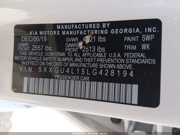 2020 KIA OPTIMA EX PREMIUM