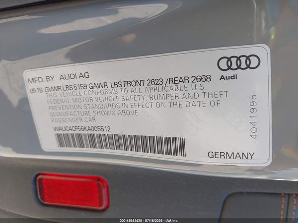 2019 AUDI S5 3.0T PREMIUM