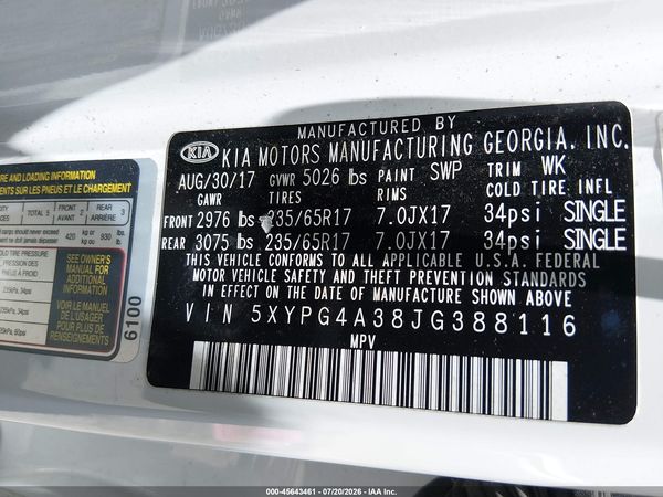 2018 KIA SORENTO 2.4L LX