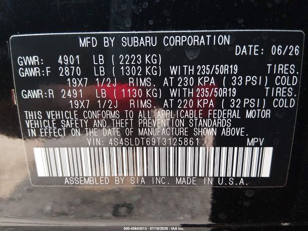 2026 SUBARU FORESTER TOURING — I9