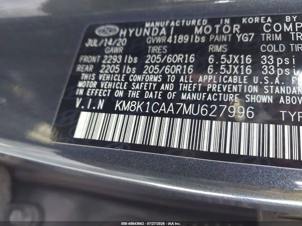 2021 HYUNDAI KONA SE