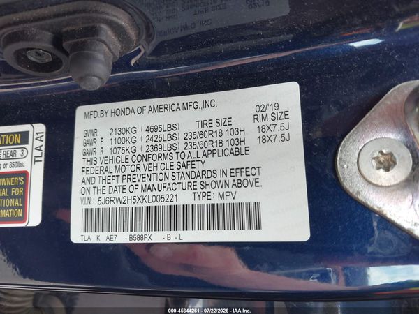2019 HONDA CR-V EX