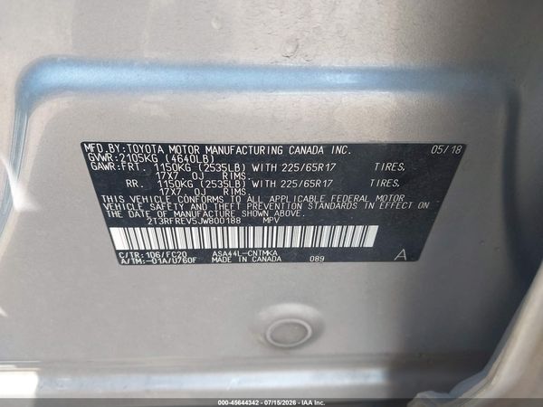 2018 TOYOTA RAV4 XLE