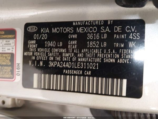 2020 KIA RIO S