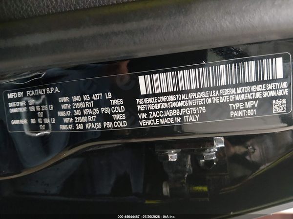 2018 JEEP RENEGADE LATITUDE FWD