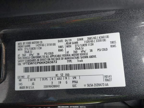 2019 FORD F-150 XL