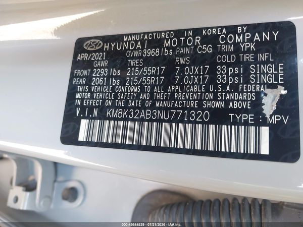 2022 HYUNDAI KONA SEL