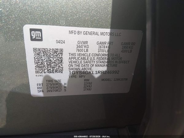 2024 CADILLAC ESCALADE 4WD SPORT PLATINUM