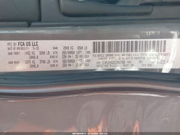2019 JEEP GRAND CHEROKEE UPLAND 4X2