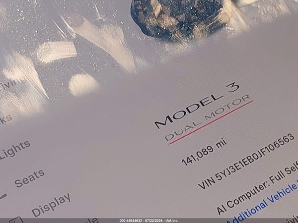 2018 TESLA MODEL 3 LONG RANGE/PERFORMANCE