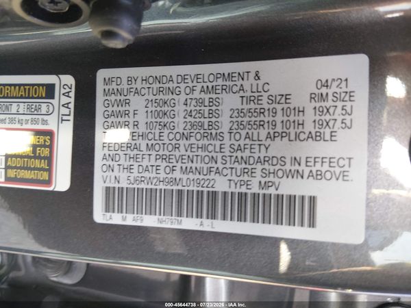 2021 HONDA CR-V AWD TOURING