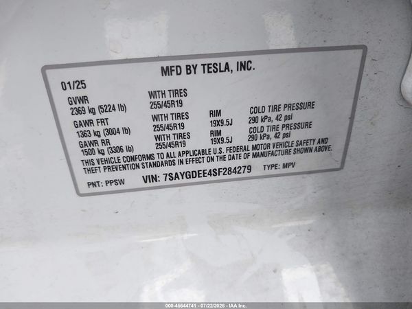 2025 TESLA MODEL Y