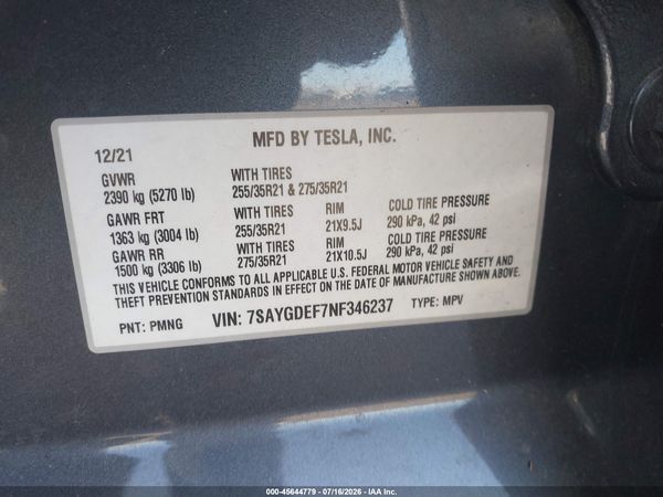 2022 TESLA MODEL Y