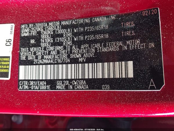 2020 LEXUS RX 350 350 Base