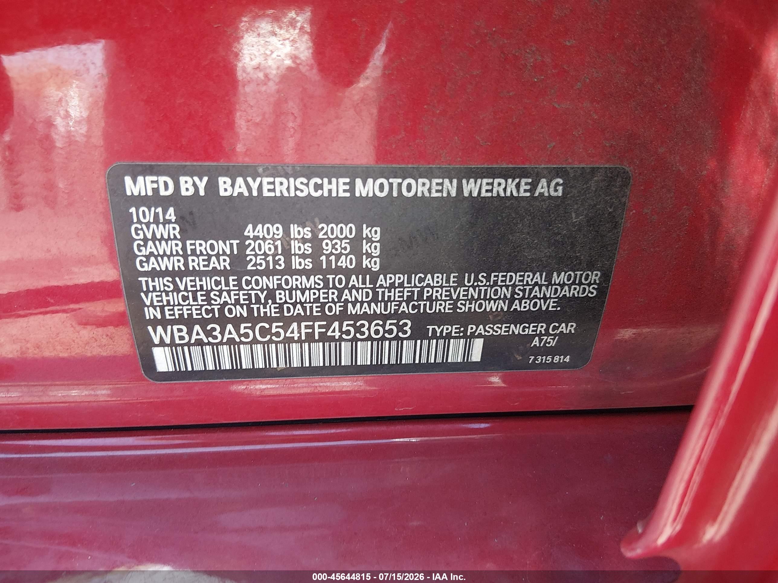 2015 BMW 328I