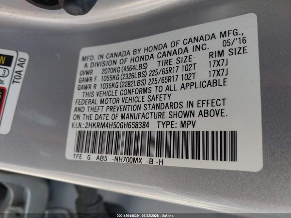 2016 HONDA CR-V EX