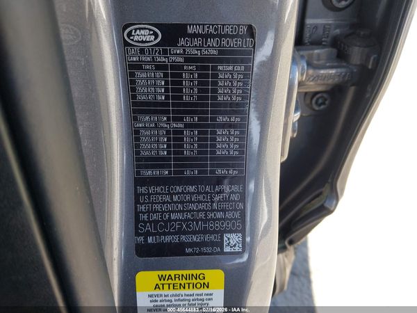 2021 LAND ROVER DISCOVERY SPORT S