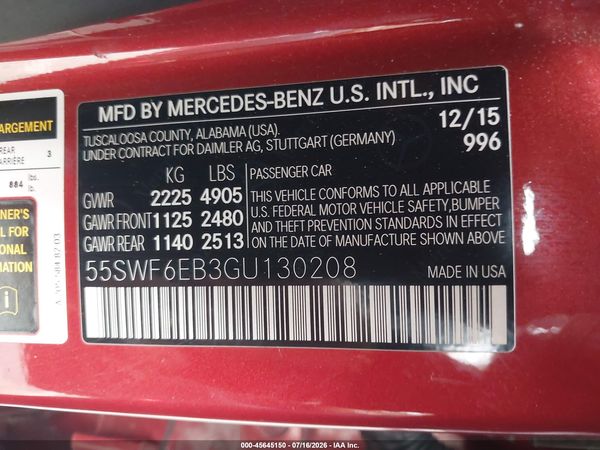 2016 MERCEDES-BENZ C 450 AMG 4MATIC